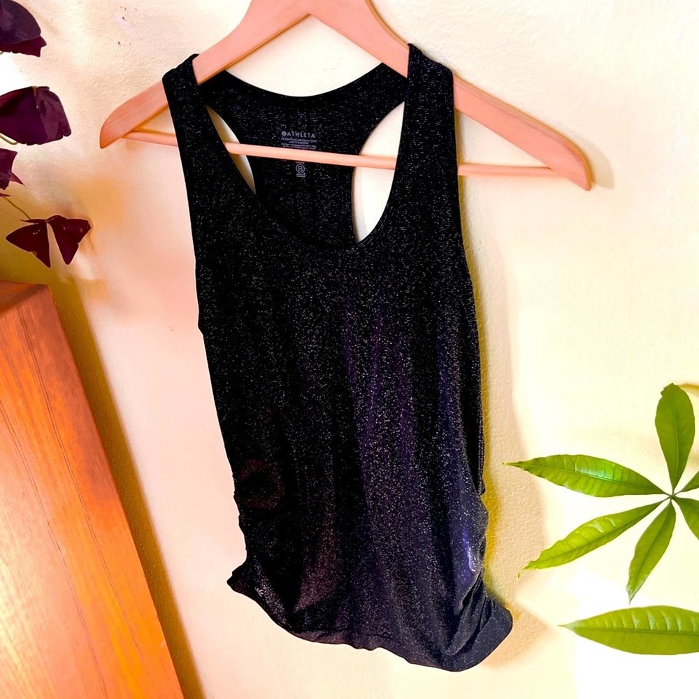 Athleta Black Sparkly Tank, Medium